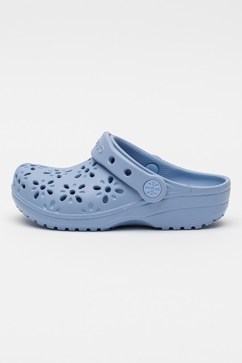 Crocs, Papucs virágmintás perforációval, Pasztellkék