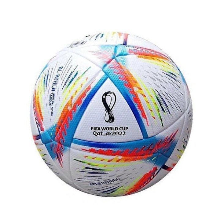 Poliuretán (PU) futball-labda, Qatar 2022 QD-2022 replika, 12 panel, Fehér/Többszínű, 5-ös méret