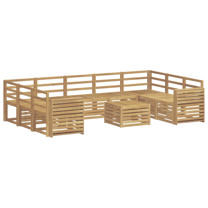 Set de canapele de exterior 10 pcs vidaXL, Alb 59 x 59 x 37 cm