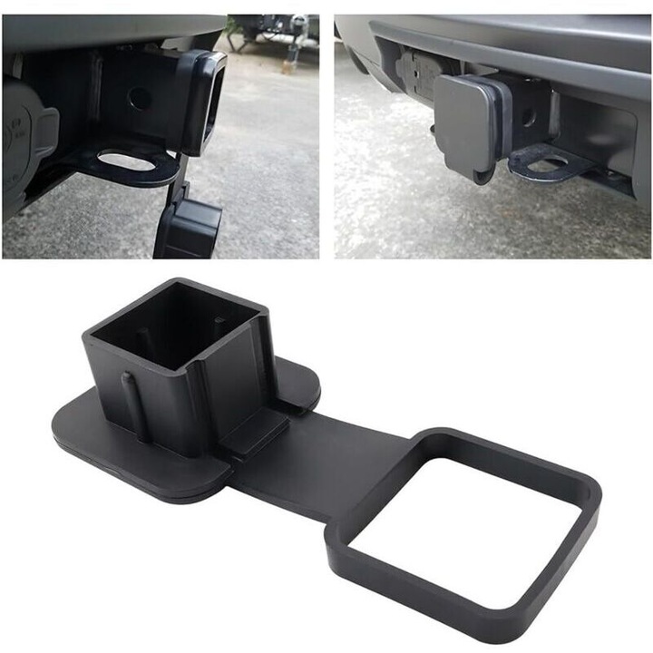 Capac pentru bila de remorcare, husa din ABS si cauciuc, etans si antipraf, pentru bara 5x5 cm, negru, 1 buc