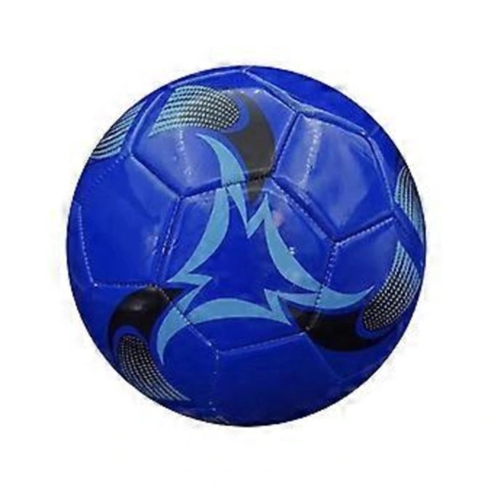 PVC futball labda edzéshez és kültéri használatra, géppel varrott, vízálló, kék, 5-ös méret (21.5 cm)