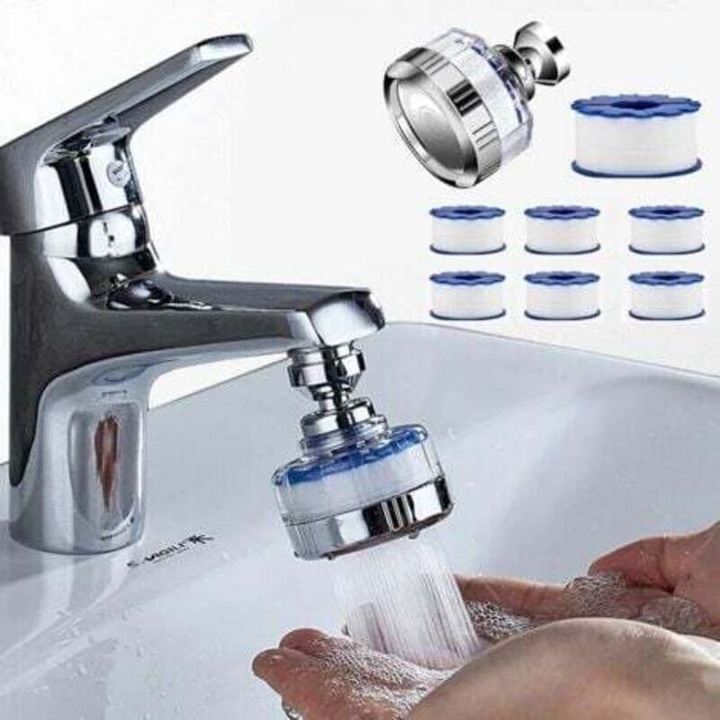 Filtru apa robinet 6 elemente filtrante rotativ 360 grade alb