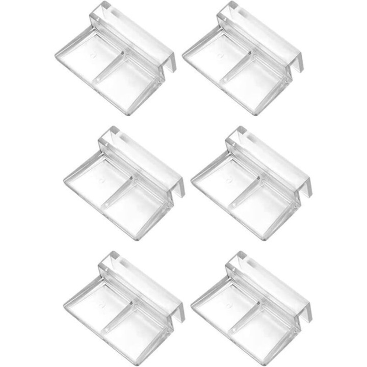 Set 6 clipsuri acrilice pentru acvariu, transparent, 6x0.24cm
