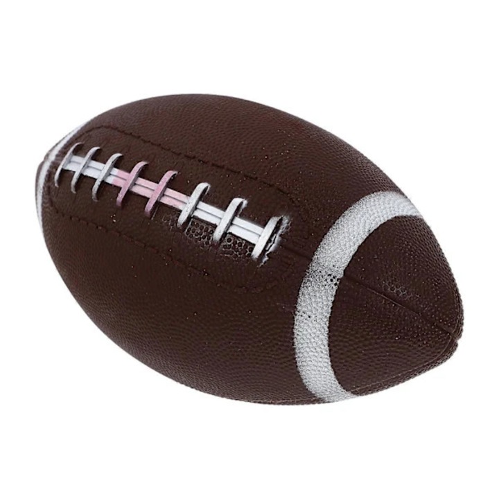 Minge rugby gonflabila, jucarie din PVC, cu captuseala elastica si margini netede, maro/alb, 3 bucati, 20x11x11 cm
