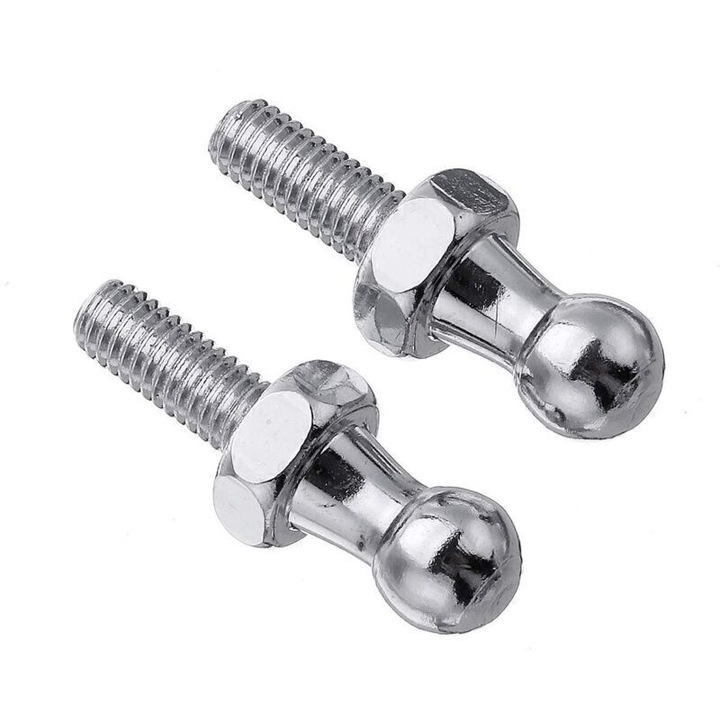 Buloane cu bila, 2 piese, otel galvanizat, argintiu, M6x10mm