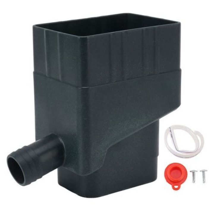 Sistem de colectare a apei pluviale, kit derivare pentru burlan, din ABS, compatibil cu burlane 2x3 inch, rezistent UV, Verde, 1 set