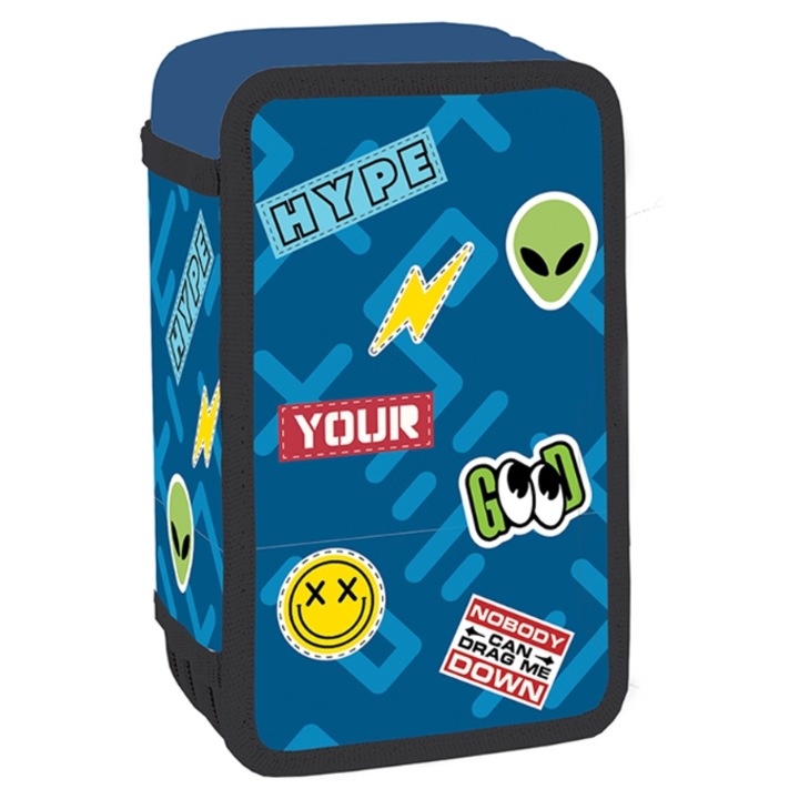 Penar echipat S-COOL cu 3 fermoare, 39 piese - Motiv Sticker, SC3290