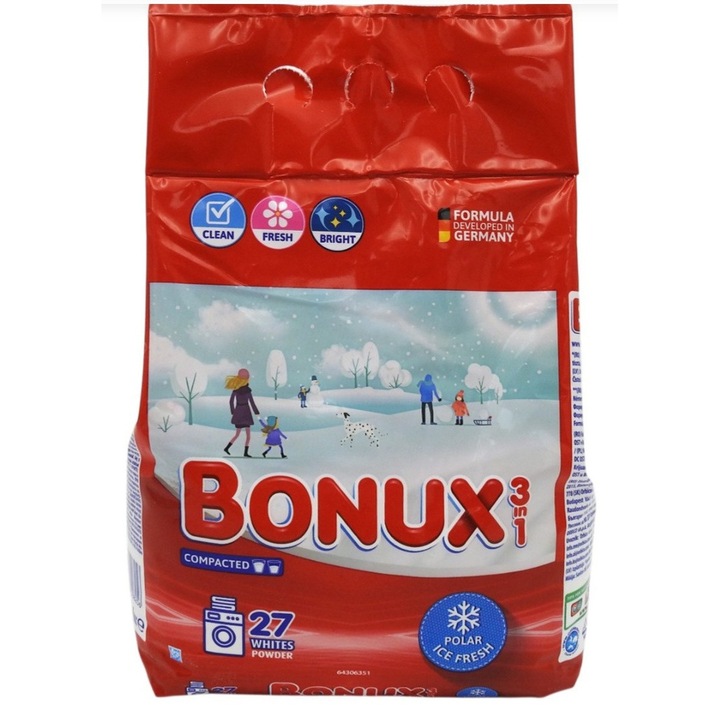 Bonux Detergent Automat 1.75 kg 3in1 Whites 27 spalari