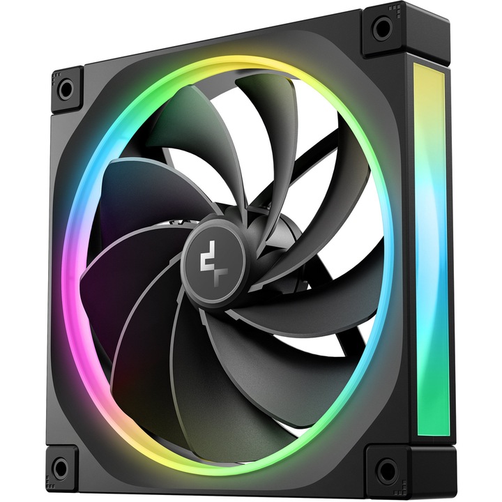 Ventilator Deepcool FL14 R Reverse R-FL14R-BKAPN1-G, 140 mm, 1700 rpm, 4-pin PWM, ARGB Negru