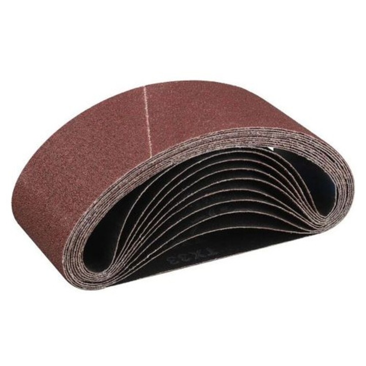 Set 10 benzi abrazive 75x457mm 60 granulatie, multicolor