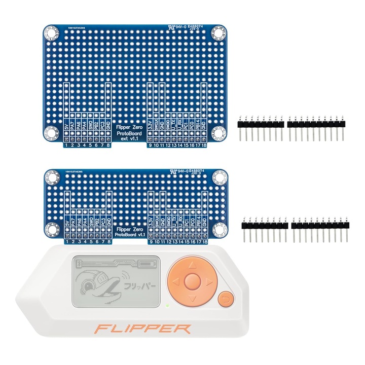 3 db Flipper Zero prototípus panel készlet, FR4 PCB GPIO modulok prototípusához, 100mil raszter, össze nem szerelt tűs csatlakozók, logikai analizátorral és oszcilloszkóppal kompatibilis, tartós anyag, DIY elektronika és projektfejlesztés