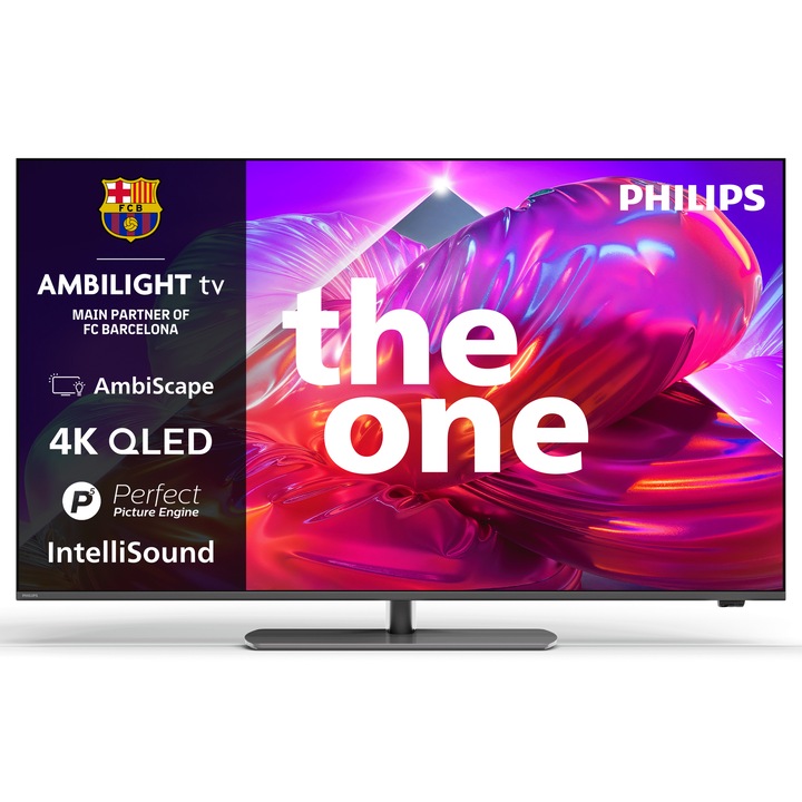 Televizor Philips AMBILIGHT tv QLED 43PQS9011, 108 cm, Smart TV, 4K Ultra HD, 144Hz, Clasa F (Model 2026)