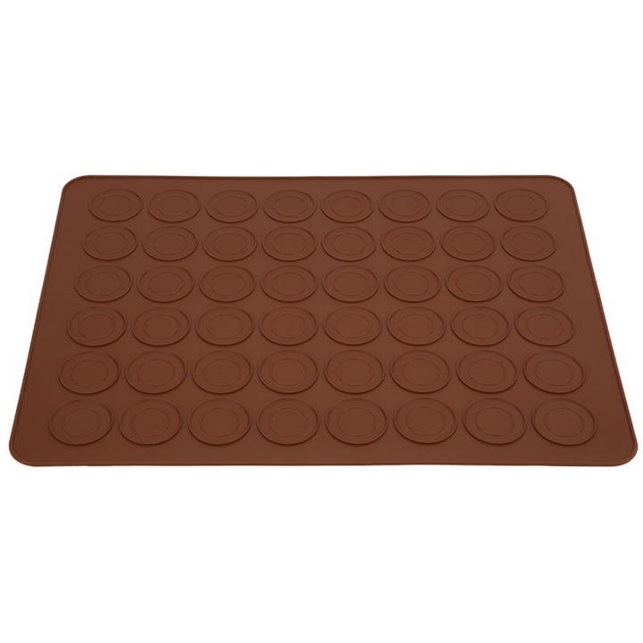 Macaron sütőlap, szilikon, barna, 38.5x28.5cm