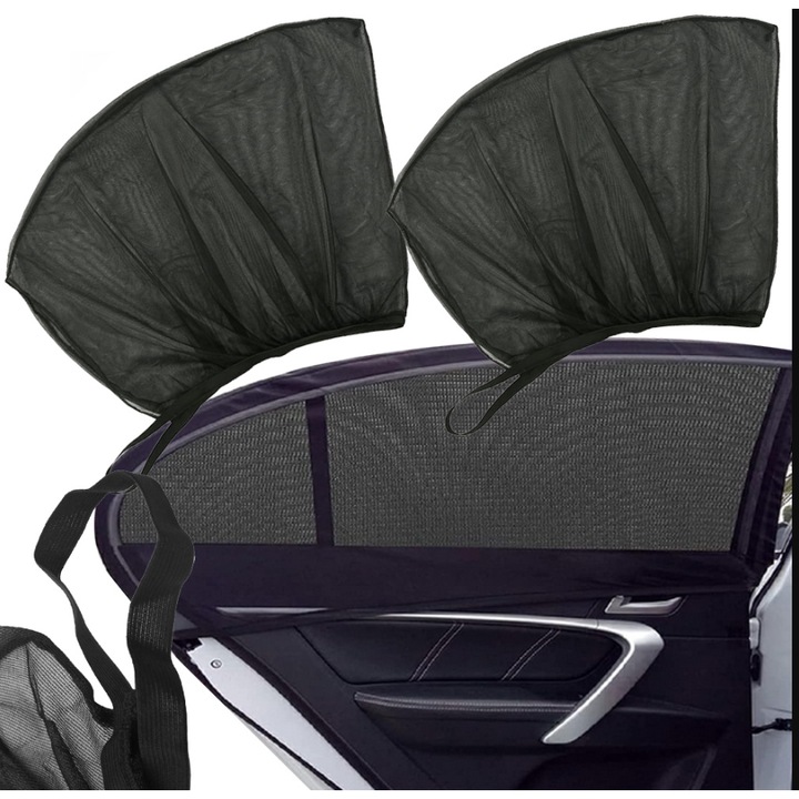Parasolar Auto 2 Buc pentru Geam Spate, Protectie UV pentru Copii si Bebelusi, Acoperire Completa a Geamului, Universal, 80x60 cm