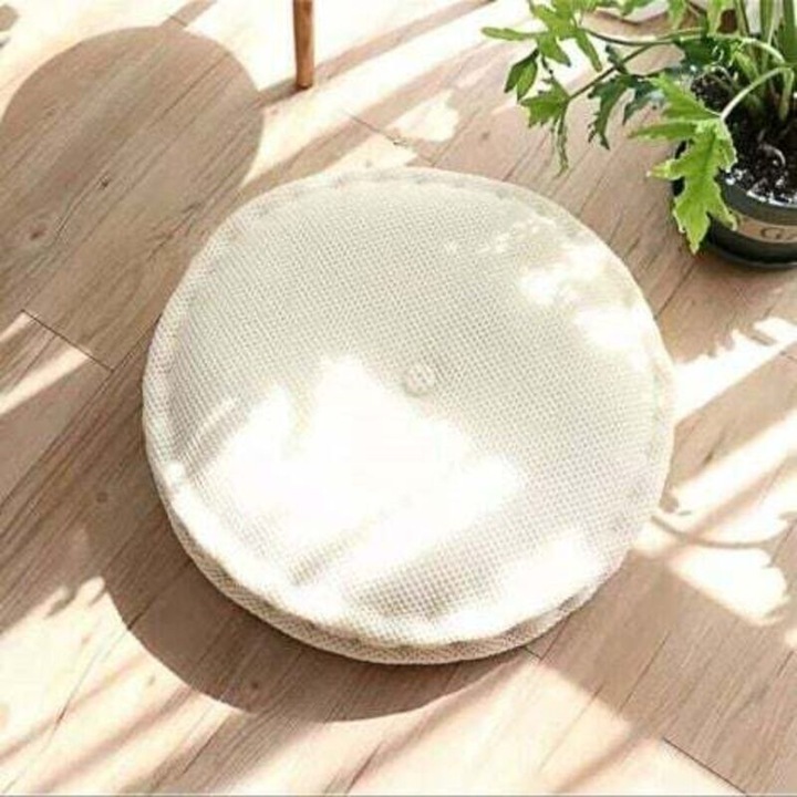Ülőpárna, pamut ülőfelület, deformációálló PP vatelinnel, fehér, 40 cm