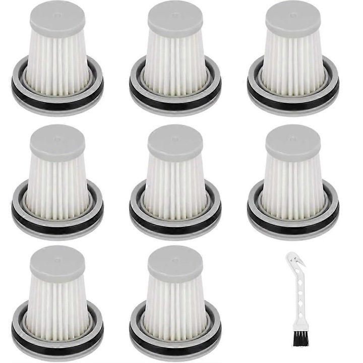 Fanttik Slim V8 Apex / Slim V9 Mix / Slim V10 Mix / Slim V10 Apex / Slim V10 Mate csere HEPA szűrő, 99,97%-os szűrés 0,3 µm-ig, mosható és újrafelhasználható, fehér, 8 darab