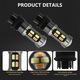 T25 3157 P27-7W LED autó izzó, kétszínű fehér/borostyán, 5630 20SMD, 5W 700lm 12V, alumínium, plug and play beszerelés, 2 darab