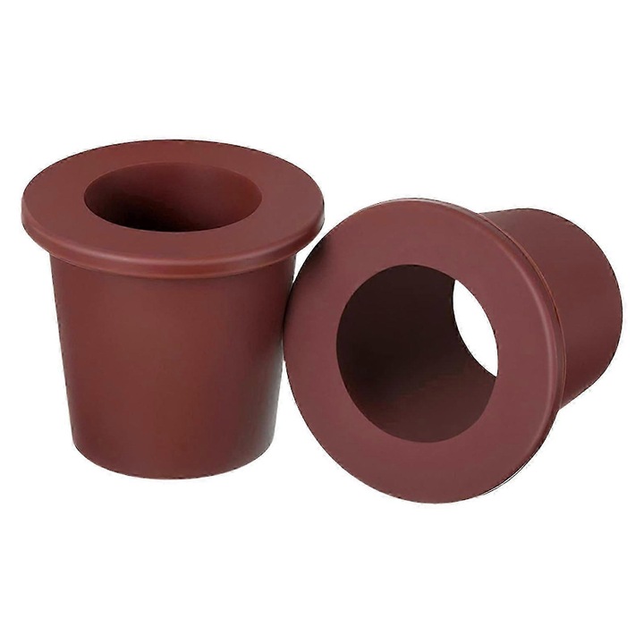 Adaptor stabilizator pentru tija umbrela, inel montaj pentru terasa si piscina, din silicon, pentru tije pana la 1.5 inch (≈38 mm), maro, 2 bucati