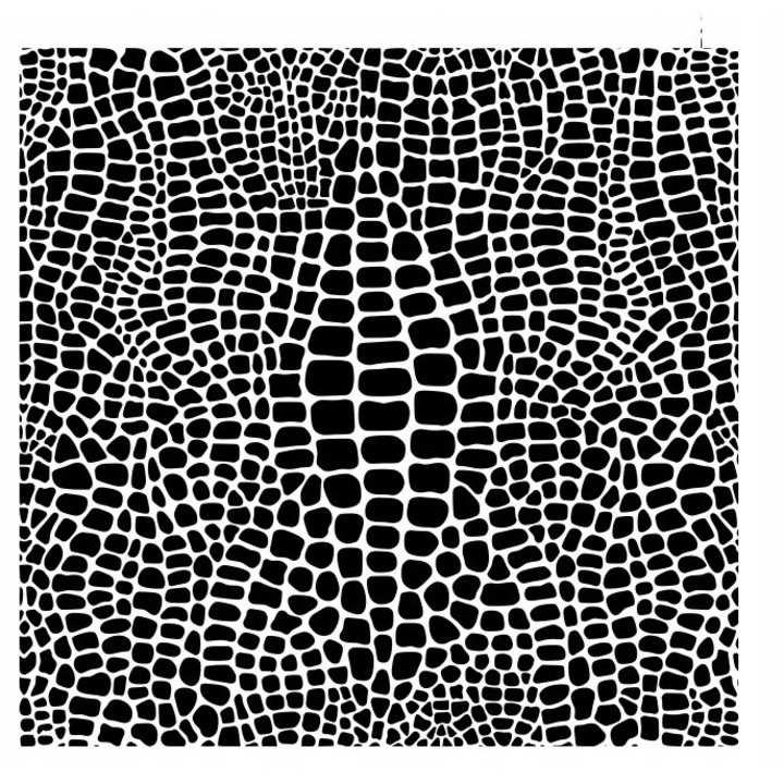 Sablon pentru tencuiala si vopsire D-CORpro, Kígyóbőr 3, újrafelhasználható, 42 x 42 cm, mosható és vízálló merev fólia, Fekete, 1 db