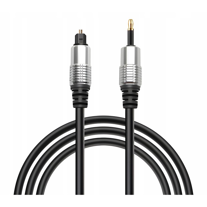 Оптичен кабел Betune Mini Toslink 3,5 мм, позлатен, 500 см, черен