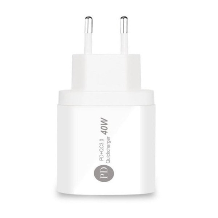 iPhone/Samsung gyorstöltő 40W, 2x Type-C, 20W+20W, 220V hálózati adapter