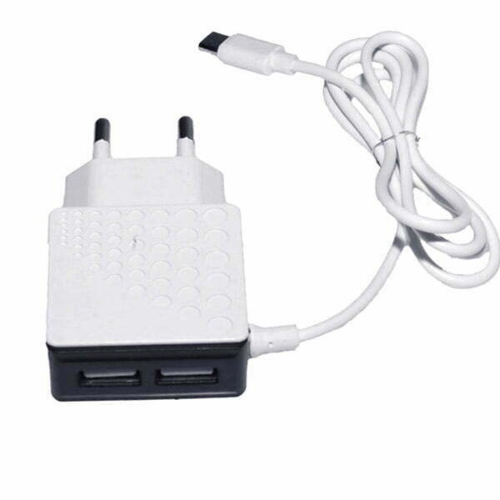 Hálózati töltő 220V - 2 x USB + C típus 3,1A