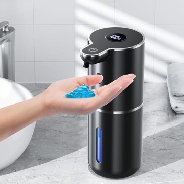 Automata folyékony szappanadagoló 380ml fekete digitális kijelzővel és infravörös érzékelővel