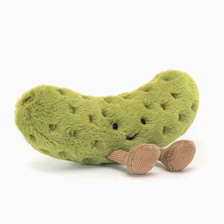 Jellycat Amuseables Pickle plüssjáték – Szórakoztató savanyúság, kiváló ajándékválasztás – 8 x 15 x 4 cm, Zöld