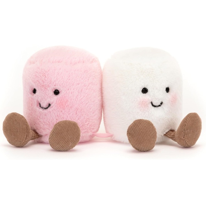 Rózsaszín és fehér vattacukor plüssjáték, Jellycat, étel formájú, szórakoztató ajándékválasztás, 15*10*4 cm, rózsaszín és fehér