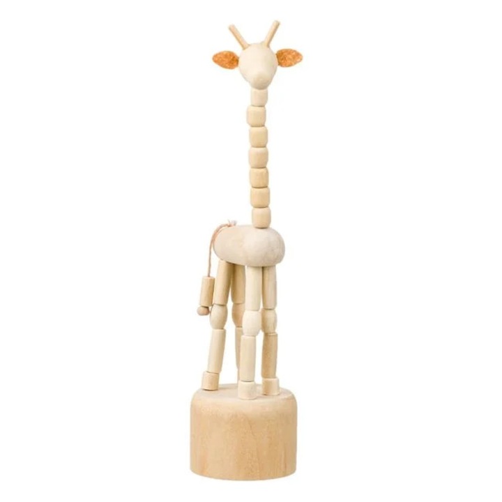 Manechin Educativ Girafa din Lemn 18cm