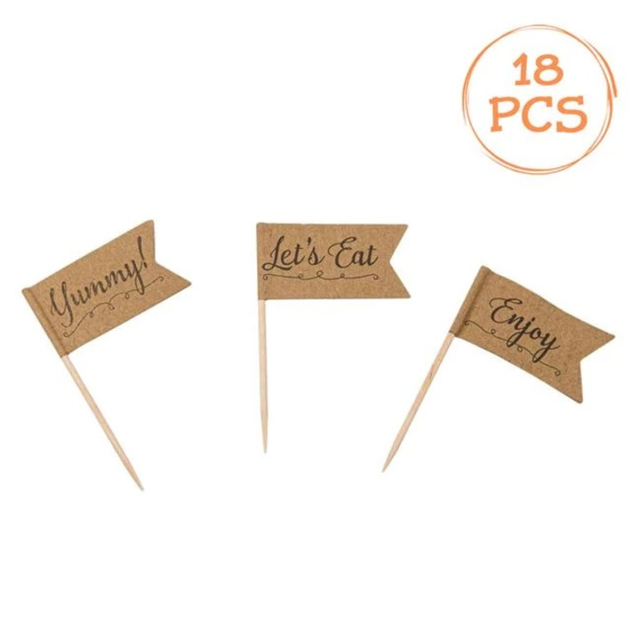 Scobitori de Petrecere Stegulete cu Mesaj Kraft 6.8cm - 18buc