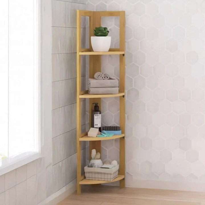 Bambusz sarokpolc, 4 szintes, 39.5x27x120cm