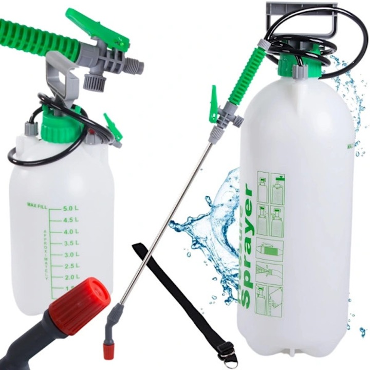 Stropitoare presiune 5L cu curea umar verde-alb 42x19x33cm