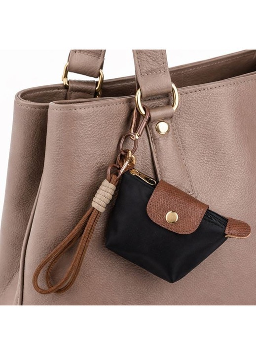 Kulcstartó Charm Táska Pénztárca Fekete 20cm