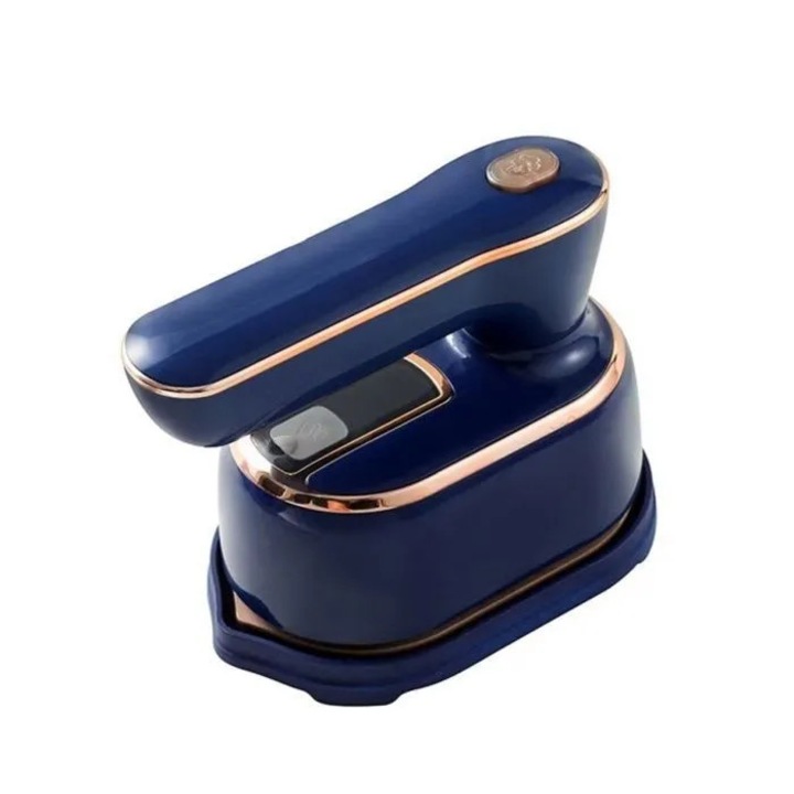 Fier de calcat cu aburi portabil, mini fier, 1000W, incalzire rapida in 20 secunde, albastru, 100 ml