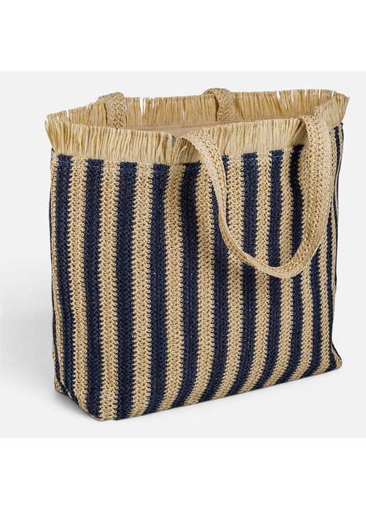 Сламена чанта тип tote, CATIANO, бежова, 50x34см