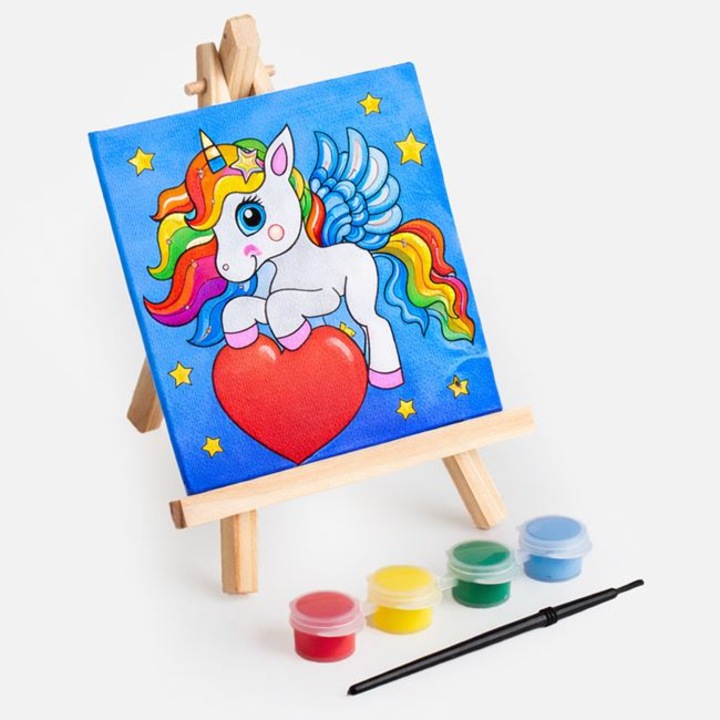 Set Pictura Canvas & Sevalet cu Model Unicorn 10, 5x10, 5cm