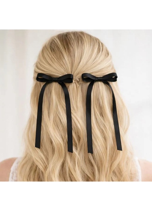 Clame de Par cu Fundite Negre Satinate 10cm - 2buc