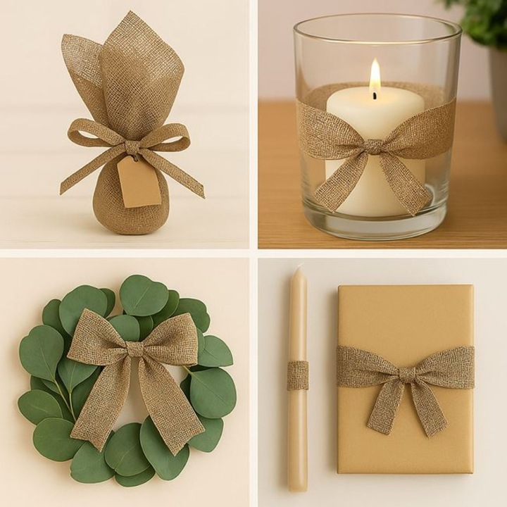 Tul Kraft pentru Marturii DIY 24x24cm - 30buc