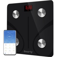 Cantar Smart Smarty® Ren-elis Pro, Analiza Corporala Completa, 13 Indicatori de Sanatate, Bluetooth, Sincronizare Apple Health, Google Fit si Fitbit, Maxim 180kg, Negru