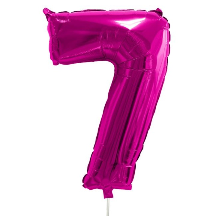 Fukszia Metalizált Parti Léggömb Fóliából Nr.7 - 24cm