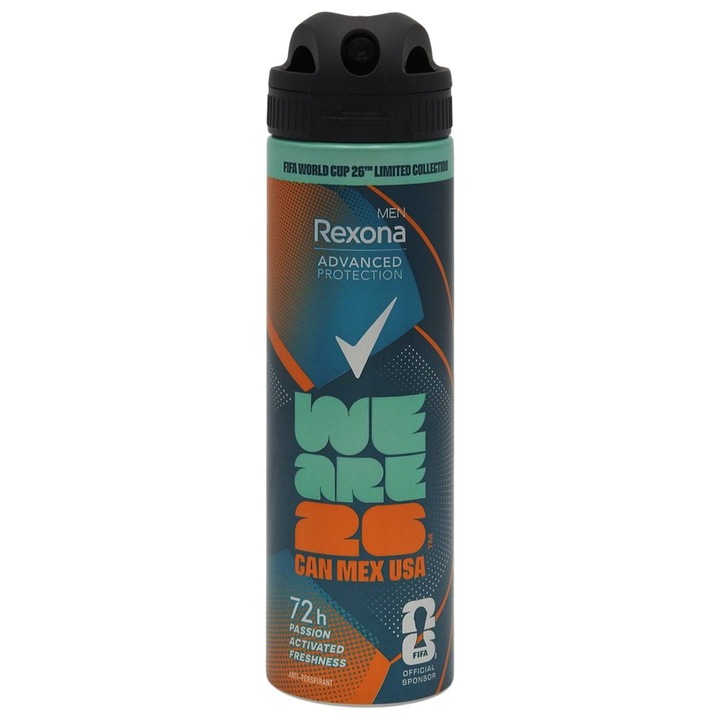 Антиперспирант дезодорант, Rexona, 150 ml Men Advanced Ultra Fresh Fifa