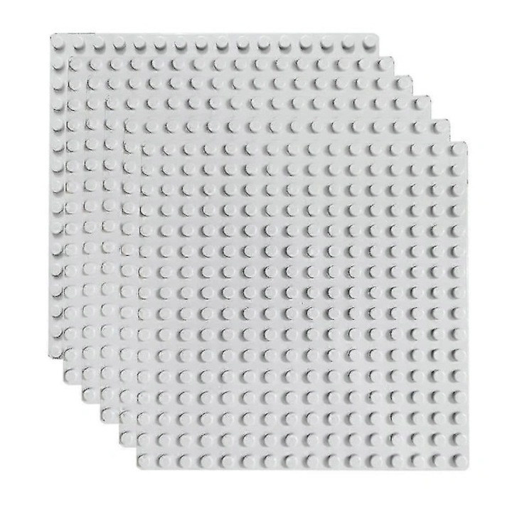 Комплект от 6 броя, основни плочи за блокчета 10x10 пина, съвместими с DUPLO и други големи блокчета, издръжливи, лесни за рязане и залепване, бели