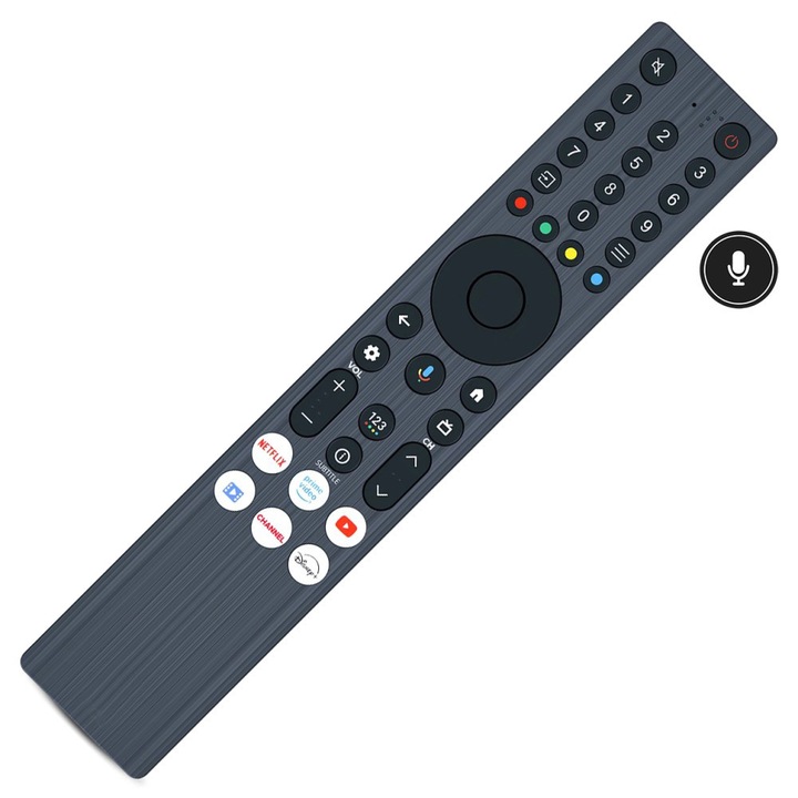 Telecomanda KNTECH®, RC833A FMB1 cu BLUETOOTH+IR pentru LCD/LED TCL TV C6K, C7K, C71K, C8K cu comanda vocala