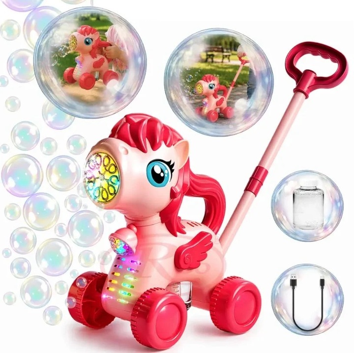 Girafa cu Baloane de Sapun, lumini, Acumulator USB, Distractie 2 in 1 si Design Simpatic