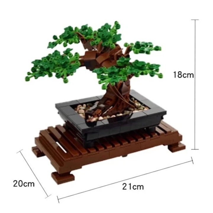 Set Bonsai cu flori de cires, model DIY, decor multicolor, 20x15x10cm