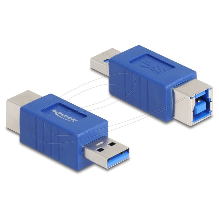 Adaptor USB DeLock USB-A la USB-B albastru 5Gbps