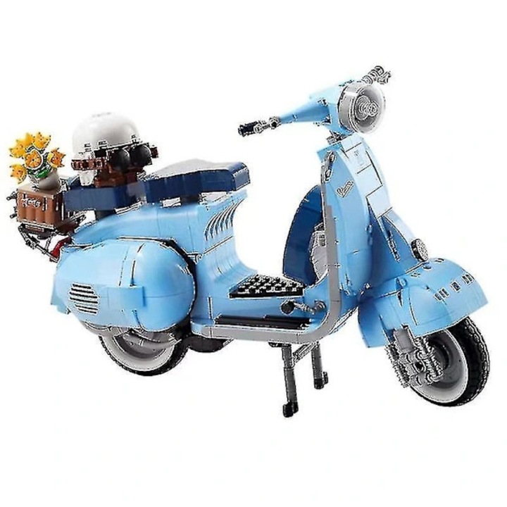 Комплект за конструиране на мотоциклет Vespa 125 MOC 10298, премиум строителни блокчета, 1136 части, светлосин, 1 бр