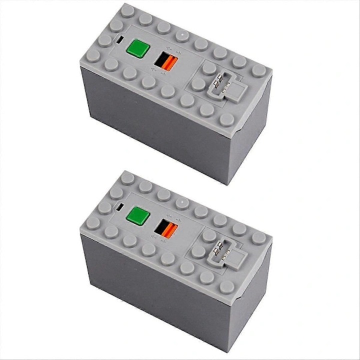Cutie baterii, Modul 88000, suport 6x AA, compatibil cu power functions si blocuri de constructie, ABS ignifug, gri, 2 bucati