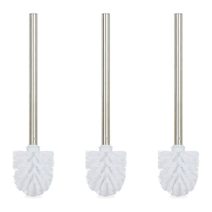 Set 3 perie de toaleta rotunda cu suport